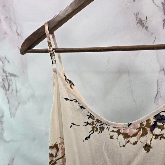 Anthropologie Top Womens Small Pink Floral Cami Tank Adjustable Blouse Bishop - Picture 6 of 10